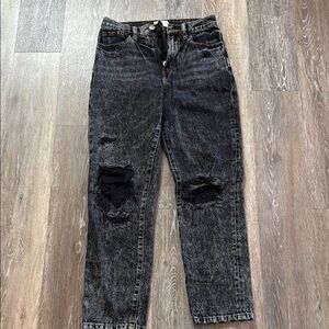 Gilded Intent 90’s Straight Distressed Black Jeans